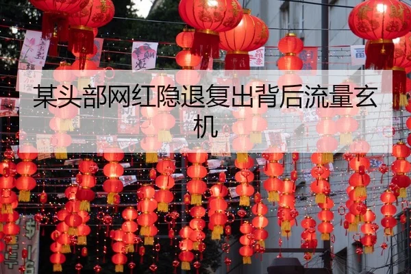 某头部网红隐退复出背后流量玄机